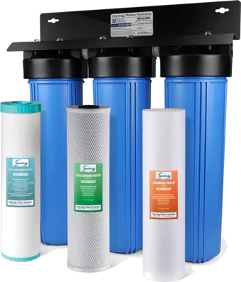 iSpring WGB32BM 3-Stage Whole House Water Filter System with Iron and Manganese Filter